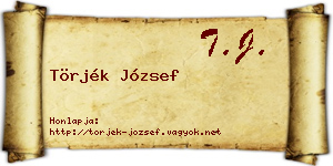 Törjék József névjegykártya